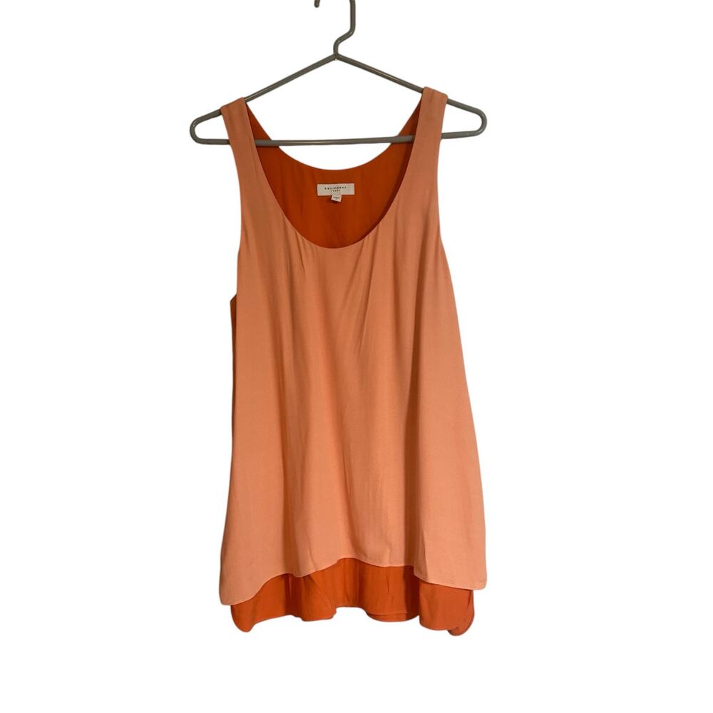 Equipment Femme Layered Tank Top Blouse Womens Small Orange Coral Y2K Luxury